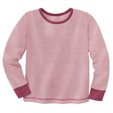 Shirt met lange mouw van bourrette zijde, roze