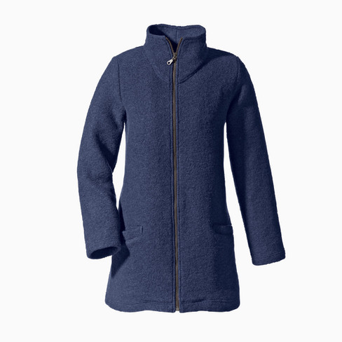 Image of Walkstof jas van bio-wol met bio-katoen, jeansblauw Maat: 48