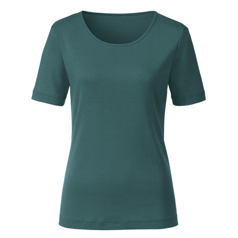 T-shirt van bio-katoen, smaragd