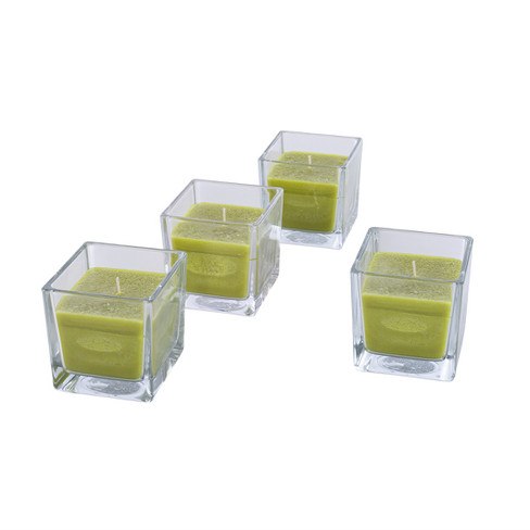 Image of Vierkante kaars in glas, groen Maat: