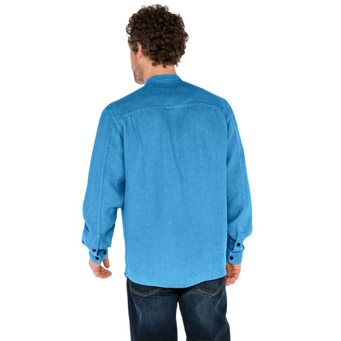 Overhemd NOAM met lange mouwen van hennep, lichtblauw