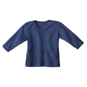 Baby-ribshirt van bio-katoen met elastaan, blauw