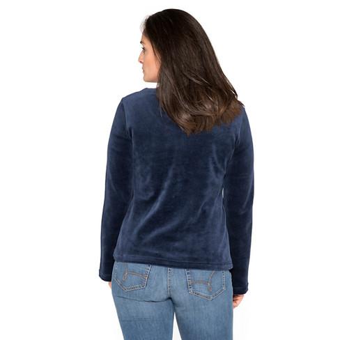 Nicki shirt met lange mouwen van bio-katoen, nachtblauw