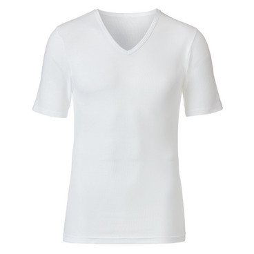 Dubbelpak T-shirts met V-hals van bio-katoen, Wit