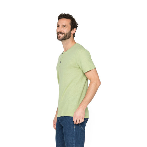 T-Shirt met knoopjes van hennep en bio-katoen, melisse