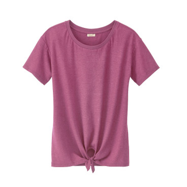 Shirt met bindstrik van hennep en bio-katoen, roze