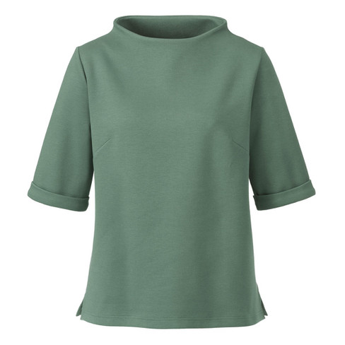 Image of Jersey shirt met korte mouwen van bio-katoen, zeegras Maat: 40/42