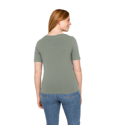 Getailleerd T-shirt van bio-katoen, bleekgroen