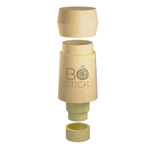 Bô Stick bio-deodorant amandelmelk, navulbare verpakking met applicator van beukenhout