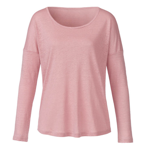 Image of Linnen shirt met lange mouwen, roze Maat: 44/46