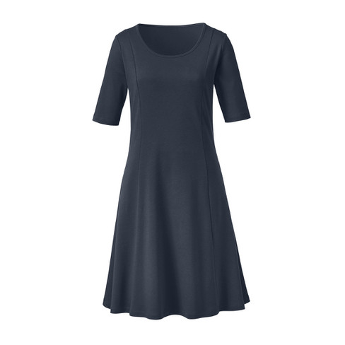 Jersey jurk met 1/2 mouwen van bio-katoen, marine