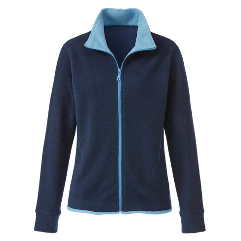 Fleece vest van bio-katoen, nachtblauw/jeansblauw