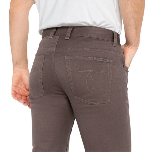 5-pocket broek van hennep en bio-katoen, grijs