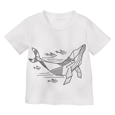 T-shirt om in te kleuren van bio-katoen met elastaan, walvis