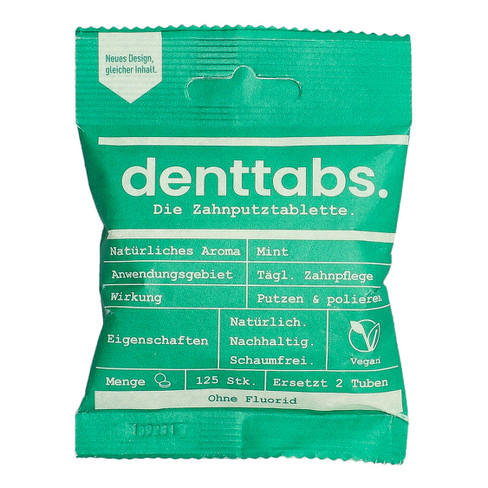 Denttabs tandenpoetstabletten zonder fluoride