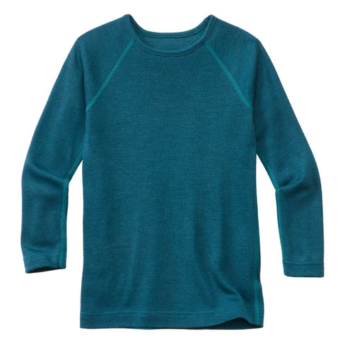 Shirt met lange mouwen, oceaanblauw