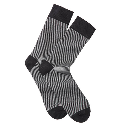 Gestreepte sokken van bio-katoen, zwart