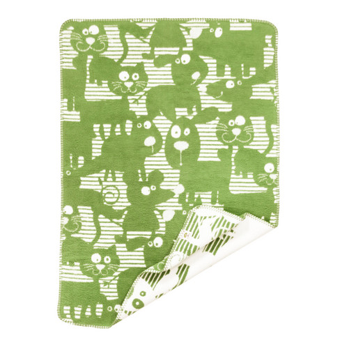Image of Woondeken van bio-katoen, groen Maat: 100 x 150 cm