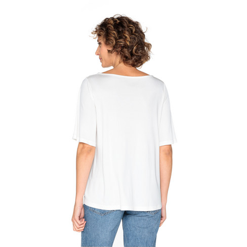T-shirt van bio-zijden jersey, wit