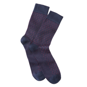 Jacquard sokken van bio-katoen, zeeblauw