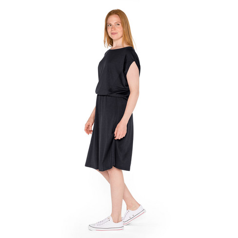 Jersey jurk van TENCEL™ met bio-katoen, leisteen