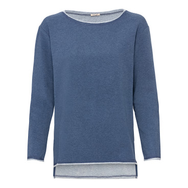 Sweatshirt van bio-katoen, jeansblauw-gemêleerd