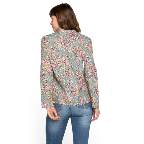 Licht uitlopende blouse van bio-katoen, zeegras-motief