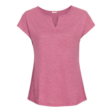 Hennep-shirt met tuniekhals, roze