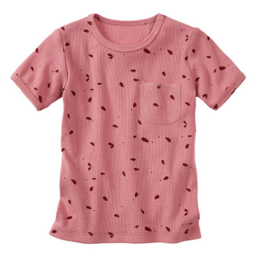 Shirt met korte mouwen, rozenhout-motief