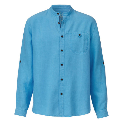 Image of Overhemd NOAM met lange mouwen van hennep, lichtblauw Maat: L
