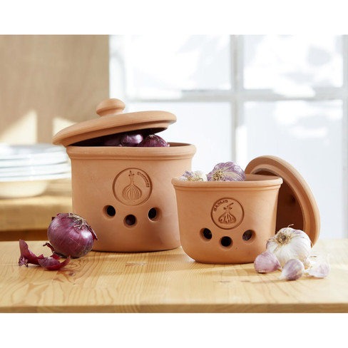 Terracotta potten voor uien en knoflook