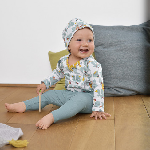 Baby-legging van bio-katoen met elastaan, waterblauw