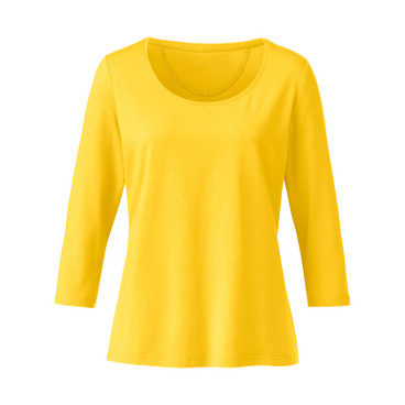 Shirt met ¾-mouw van bio-katoen, geel