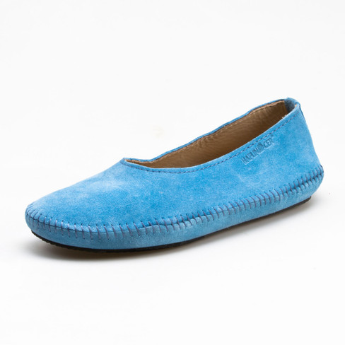Leren ballerina-pantoffel, blauw