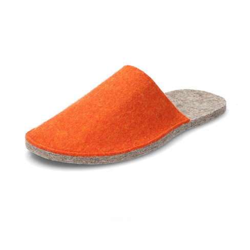 Wolvilten pantoffels, oranje