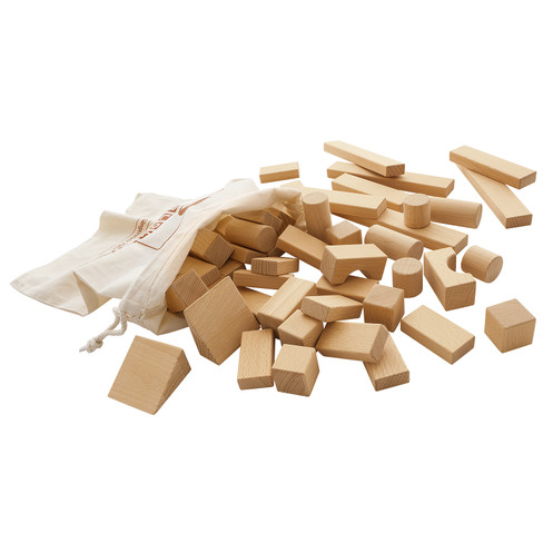 Kist met houten blokken voor kleine kinderen