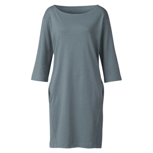 Image of Jersey jurk van bio-katoen, rookblauw Maat: 44/46