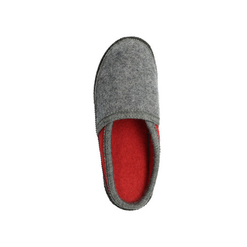 Pantoffels, rot/grau