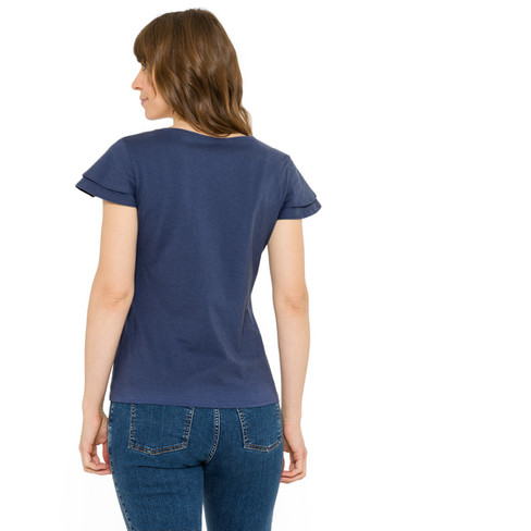 T-shirt van zuiver bio-katoen, inktblauw