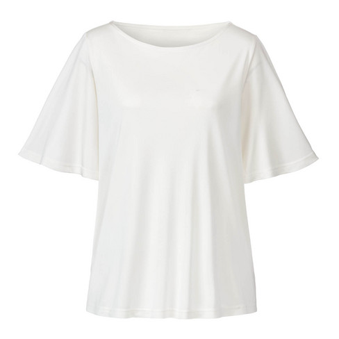 T-shirt van bio-zijden jersey, wit