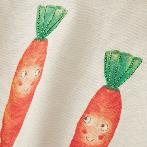 T-shirt met groentenprint van bio-katoen, wortel