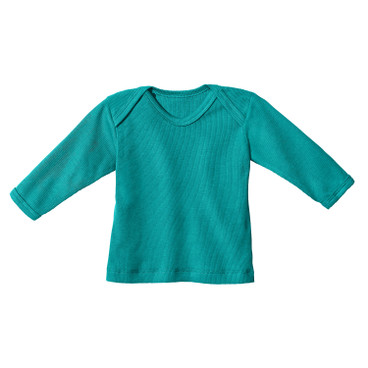 Baby-ribshirt van bio-katoen met elastaan, smaragd