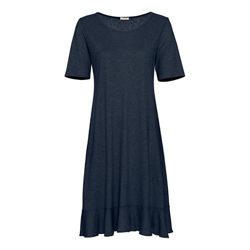 Image of Jersey jurk van hennep en bio-katoen, marine Maat: 40