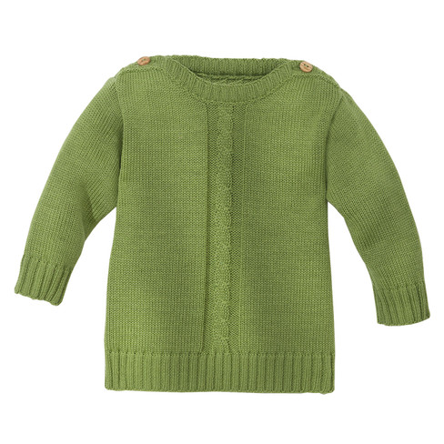 Gebreide trui van bio-scheerwol, groen