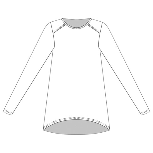 Longshirt met A-lijn van hennep en bio-katoen, salie