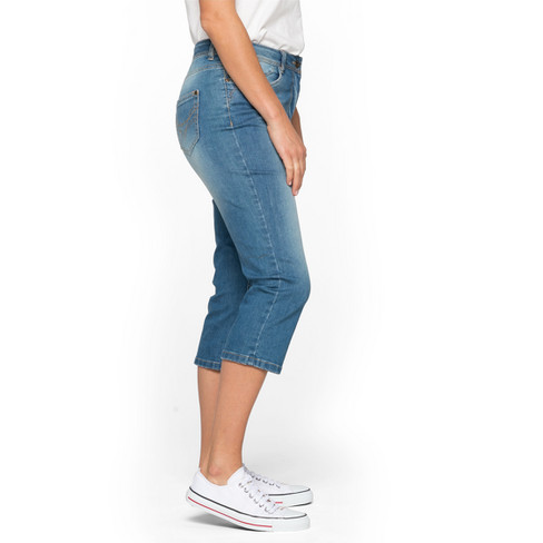 Capri-jeans van bio-katoen, marine