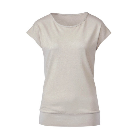 Image of T-shirt van hennep en bio-katoen, beige Maat: XL