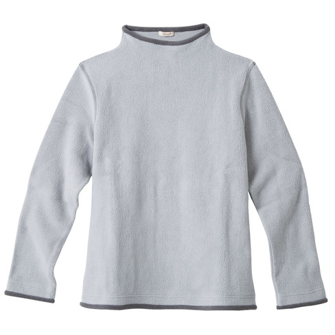 Image of Fleece pullover van bio-katoen met vulkaankraag, grijs/antraciet Maat: XL