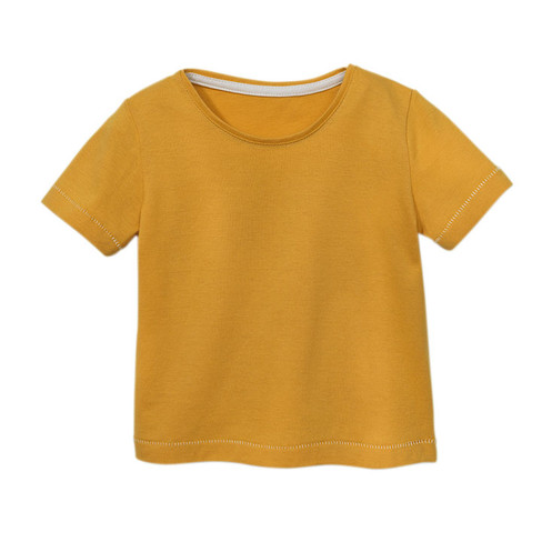 Image of Shirt met korte mouw van bio-katoen, geel Maat: 110/116