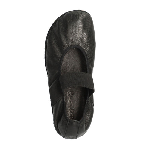 Barefoot ballerina van bio-leer, zwart